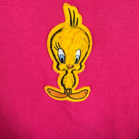 Looney Toons Vintage 1997 Pink Tweety Bird Crew Neck Sweatshirt Size 14W 16W - Picture 3 of 6